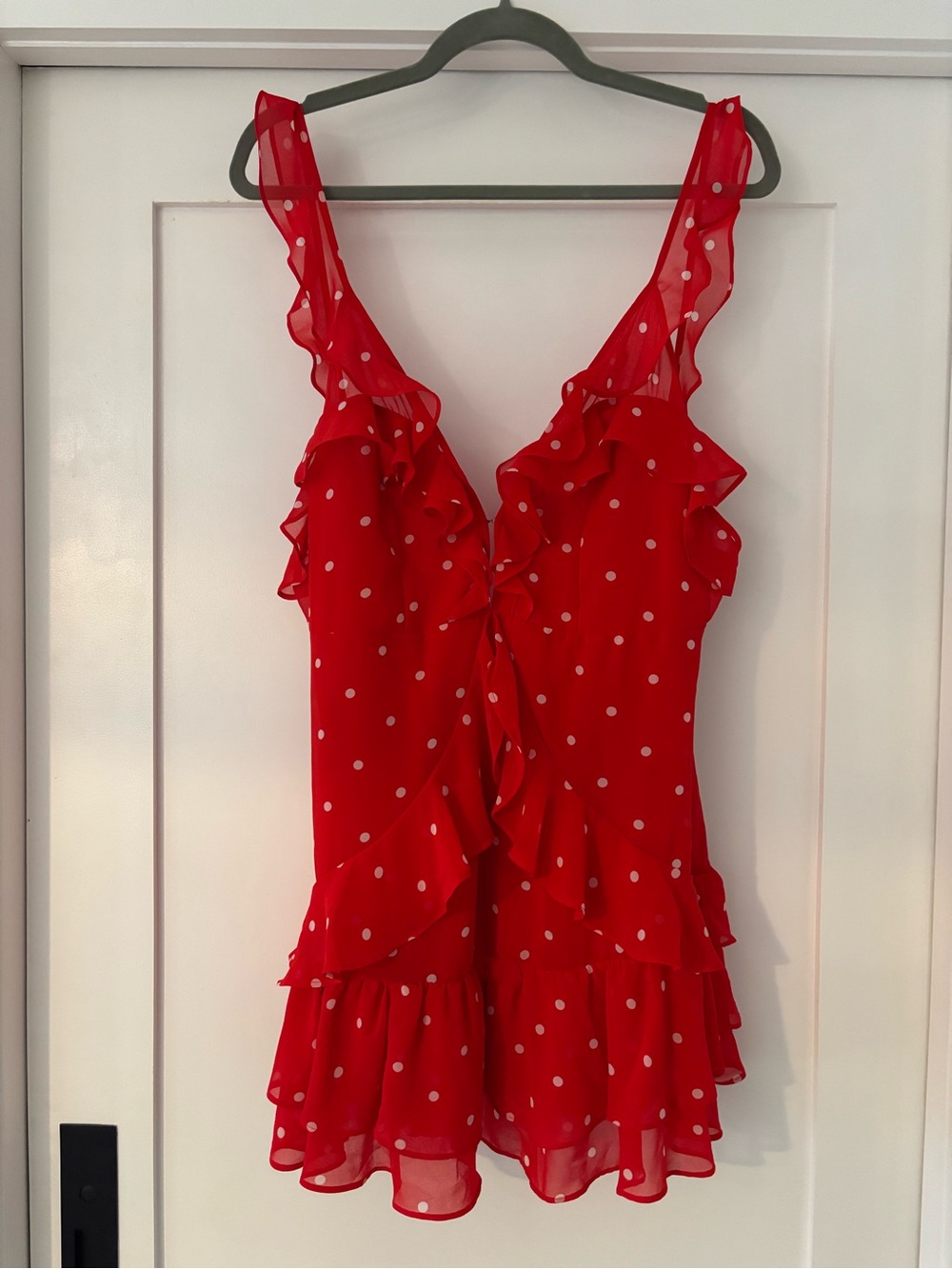 For Love & Lemons Red Polka Dot Ruffle Dress - Picture 4 of 10